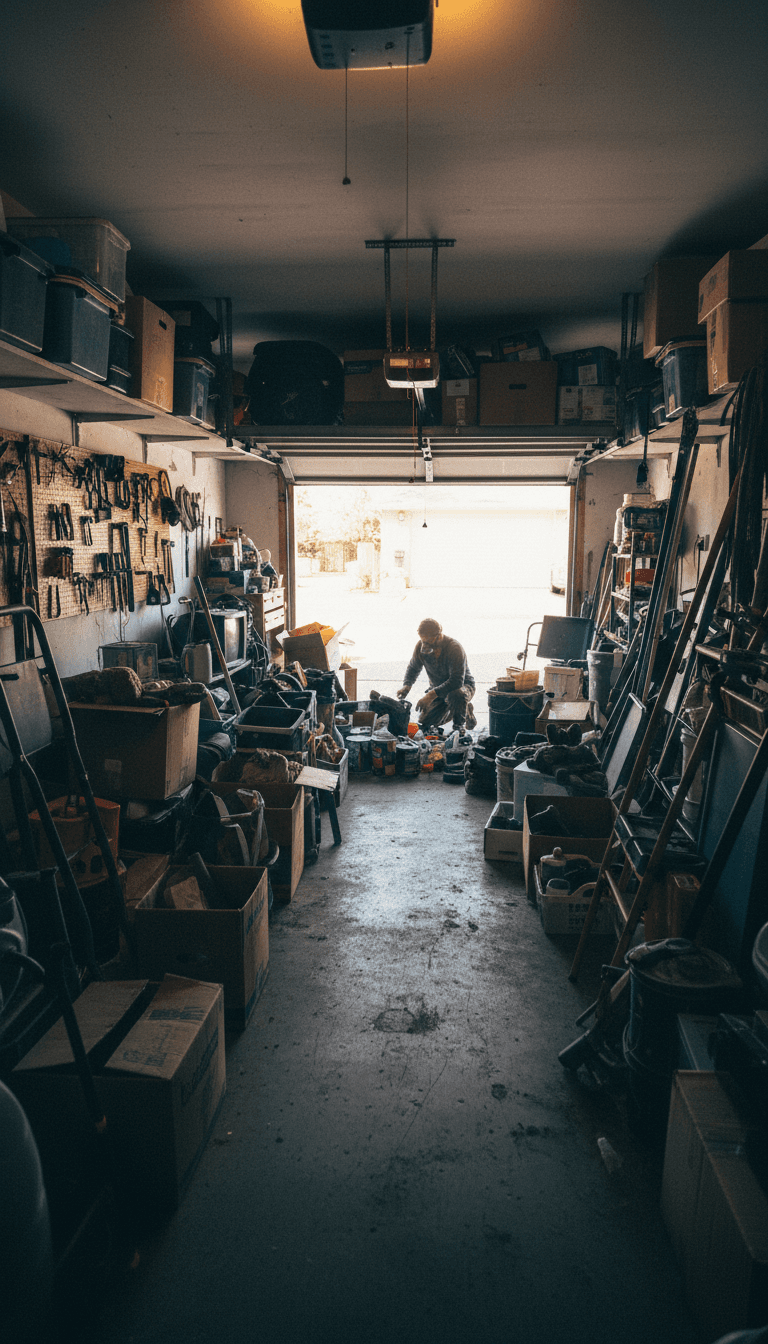 Clean garage after professional junk removal service